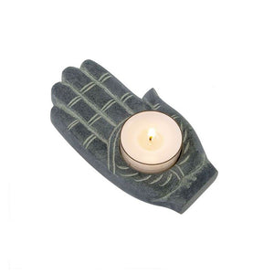 Soapstone Hand Tea Light Candle Holder