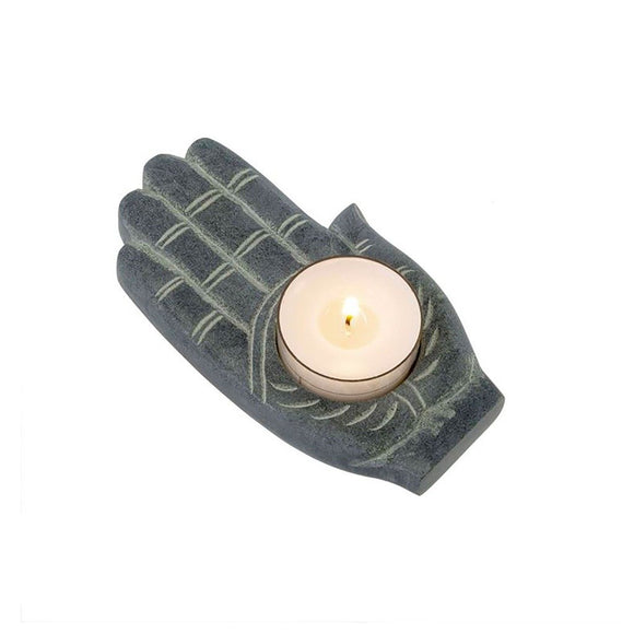 Soapstone Hand Tea Light Candle Holder