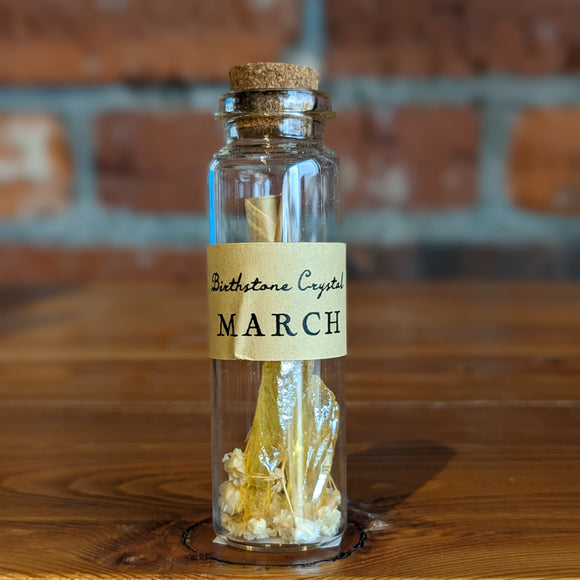 March Birthstone Crystal Wishing Bottle