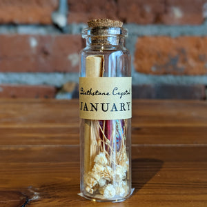 January Birthstone Crystal Wishing Bottle