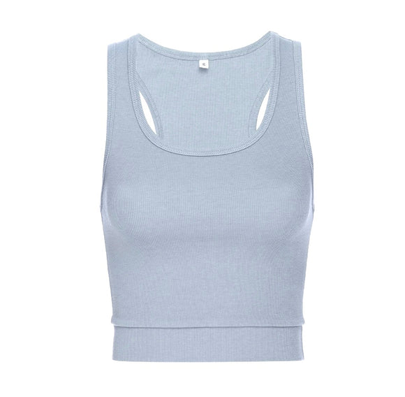 Bra:30 Sporty Cropped Tank in Gray